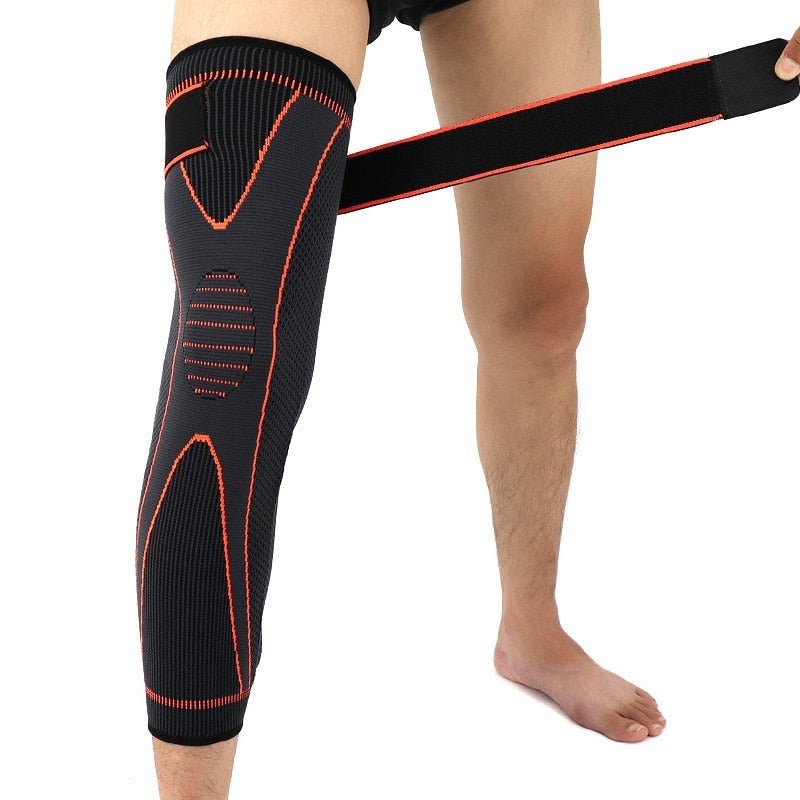 Hummel Genouillère De Compression Longue – Mousse Anatomique, Protection Chocs, Tailles XS à XL